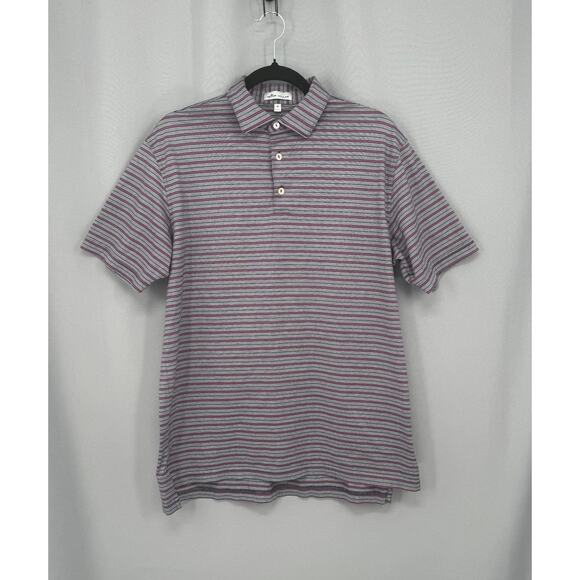 Peter Millar Other - Peter Millar Seaside Wash Polo Mens Medium Blue Stripe Short Sleeve Preppy